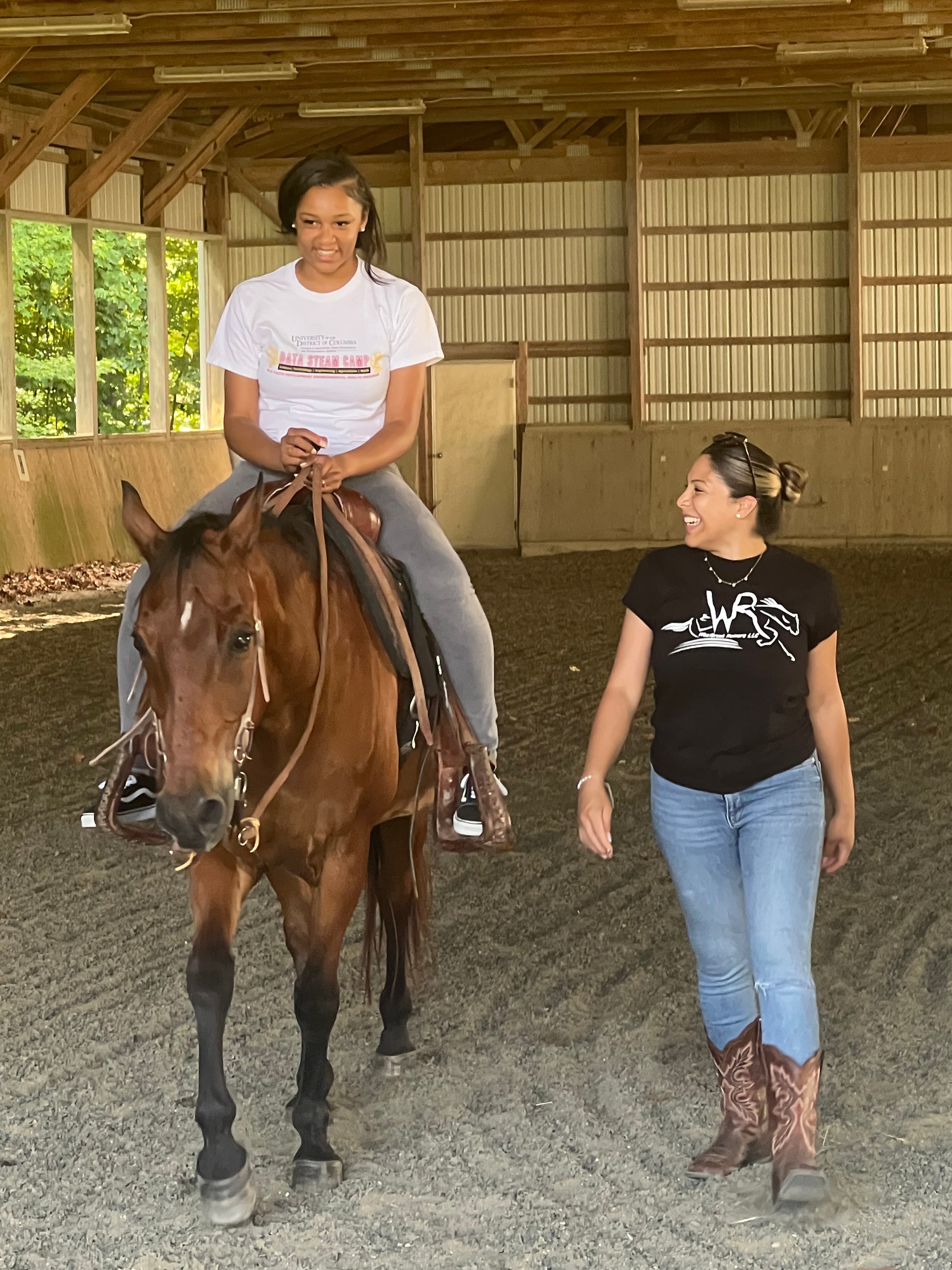 Lesson in the indoor arena at Westbrook Farm