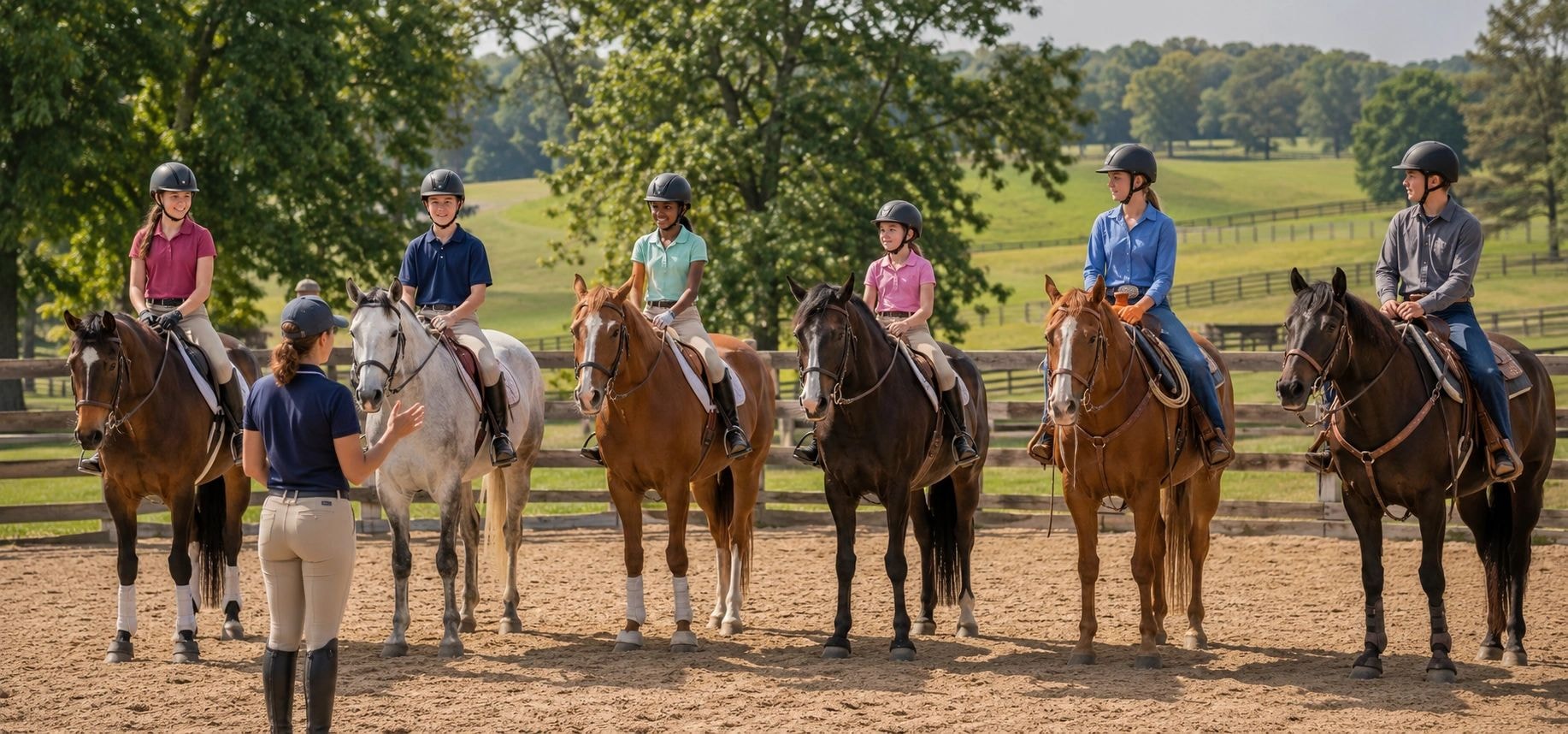 Young equestrians riding at Westbrook